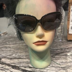 Women's Black Crystal-Trim Sunglasses